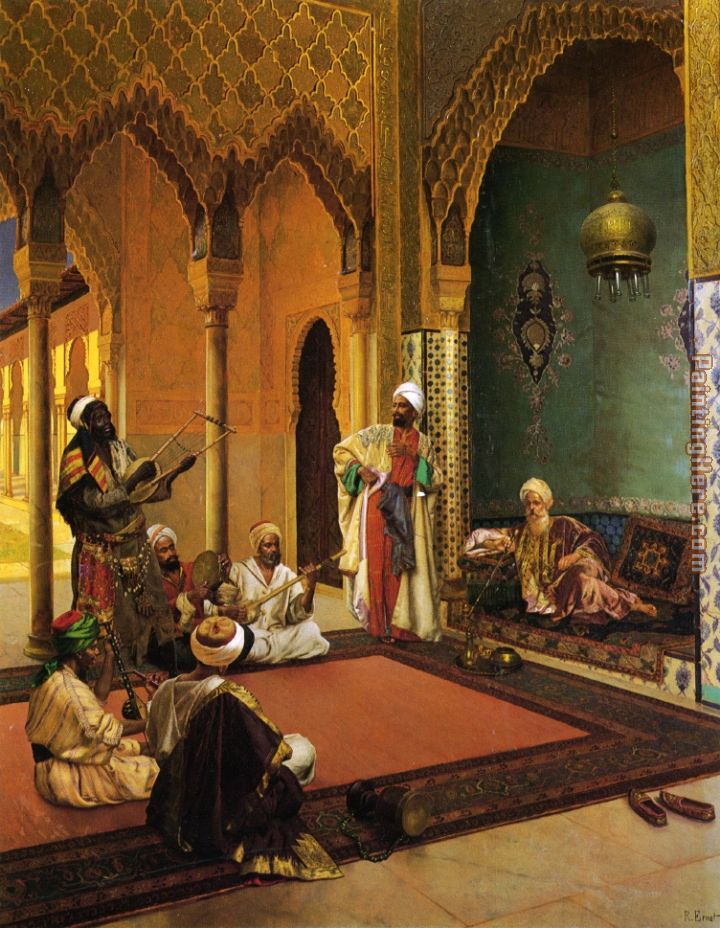 Traveling Musicians Playing for the Sultan painting - Unknown Artist Traveling Musicians Playing for the Sultan art painting